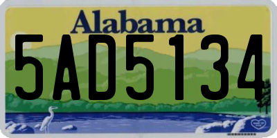 AL license plate 5AD5134