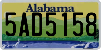 AL license plate 5AD5158