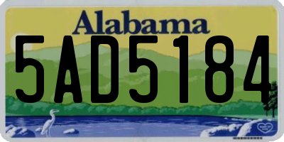 AL license plate 5AD5184