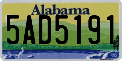AL license plate 5AD5191