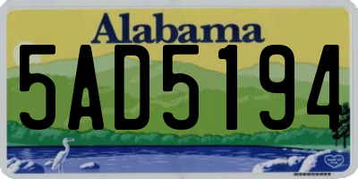 AL license plate 5AD5194