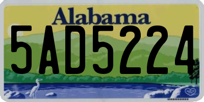 AL license plate 5AD5224