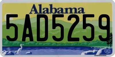 AL license plate 5AD5259