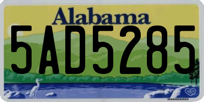 AL license plate 5AD5285