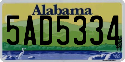 AL license plate 5AD5334