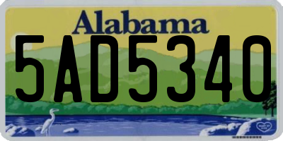 AL license plate 5AD5340