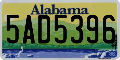 AL license plate 5AD5396