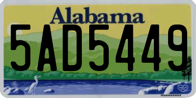 AL license plate 5AD5449