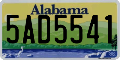 AL license plate 5AD5541