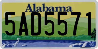 AL license plate 5AD5571