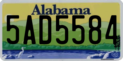 AL license plate 5AD5584