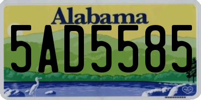 AL license plate 5AD5585