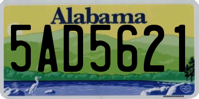 AL license plate 5AD5621