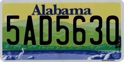 AL license plate 5AD5630