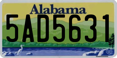 AL license plate 5AD5631