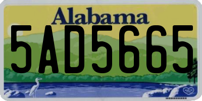 AL license plate 5AD5665