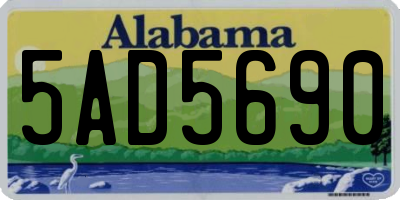 AL license plate 5AD5690