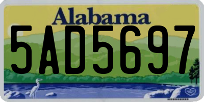AL license plate 5AD5697