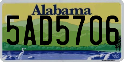AL license plate 5AD5706