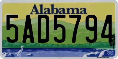 AL license plate 5AD5794