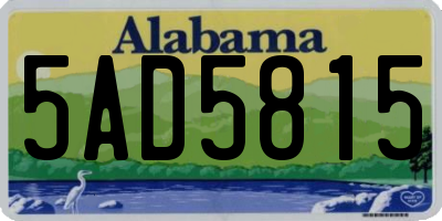 AL license plate 5AD5815