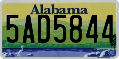 AL license plate 5AD5844