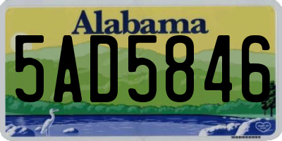 AL license plate 5AD5846
