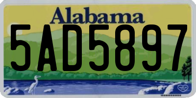 AL license plate 5AD5897