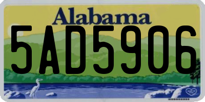 AL license plate 5AD5906