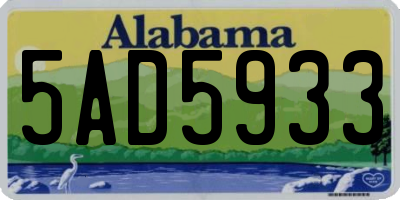 AL license plate 5AD5933