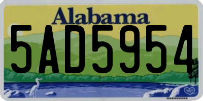 AL license plate 5AD5954