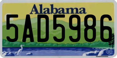 AL license plate 5AD5986