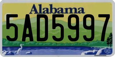 AL license plate 5AD5997
