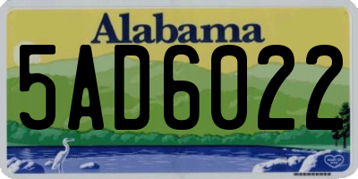 AL license plate 5AD6022