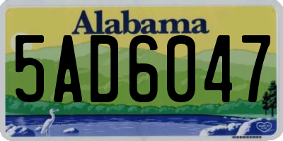 AL license plate 5AD6047