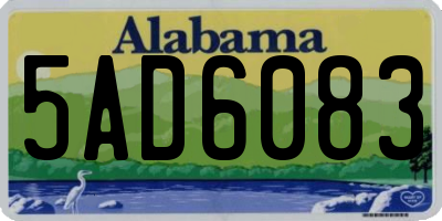 AL license plate 5AD6083