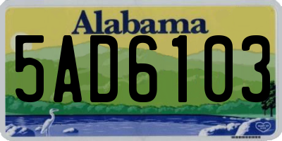AL license plate 5AD6103