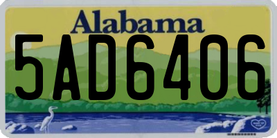 AL license plate 5AD6406