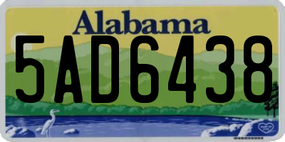 AL license plate 5AD6438