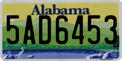 AL license plate 5AD6453