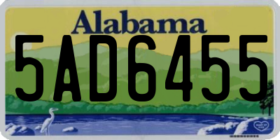 AL license plate 5AD6455