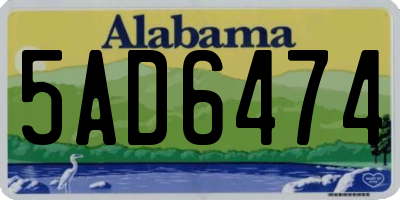 AL license plate 5AD6474