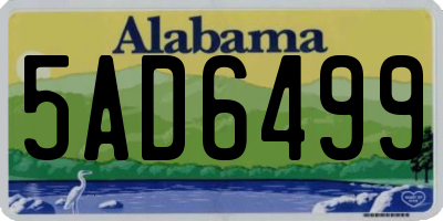AL license plate 5AD6499