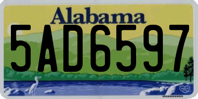 AL license plate 5AD6597