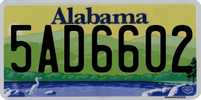 AL license plate 5AD6602