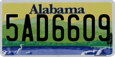 AL license plate 5AD6609