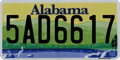 AL license plate 5AD6617