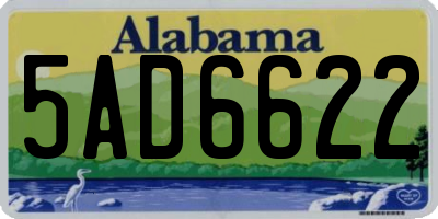 AL license plate 5AD6622