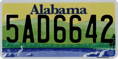 AL license plate 5AD6642