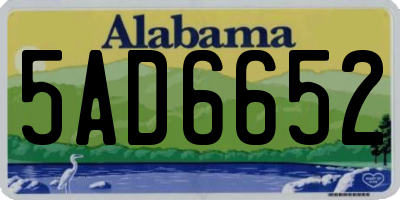 AL license plate 5AD6652